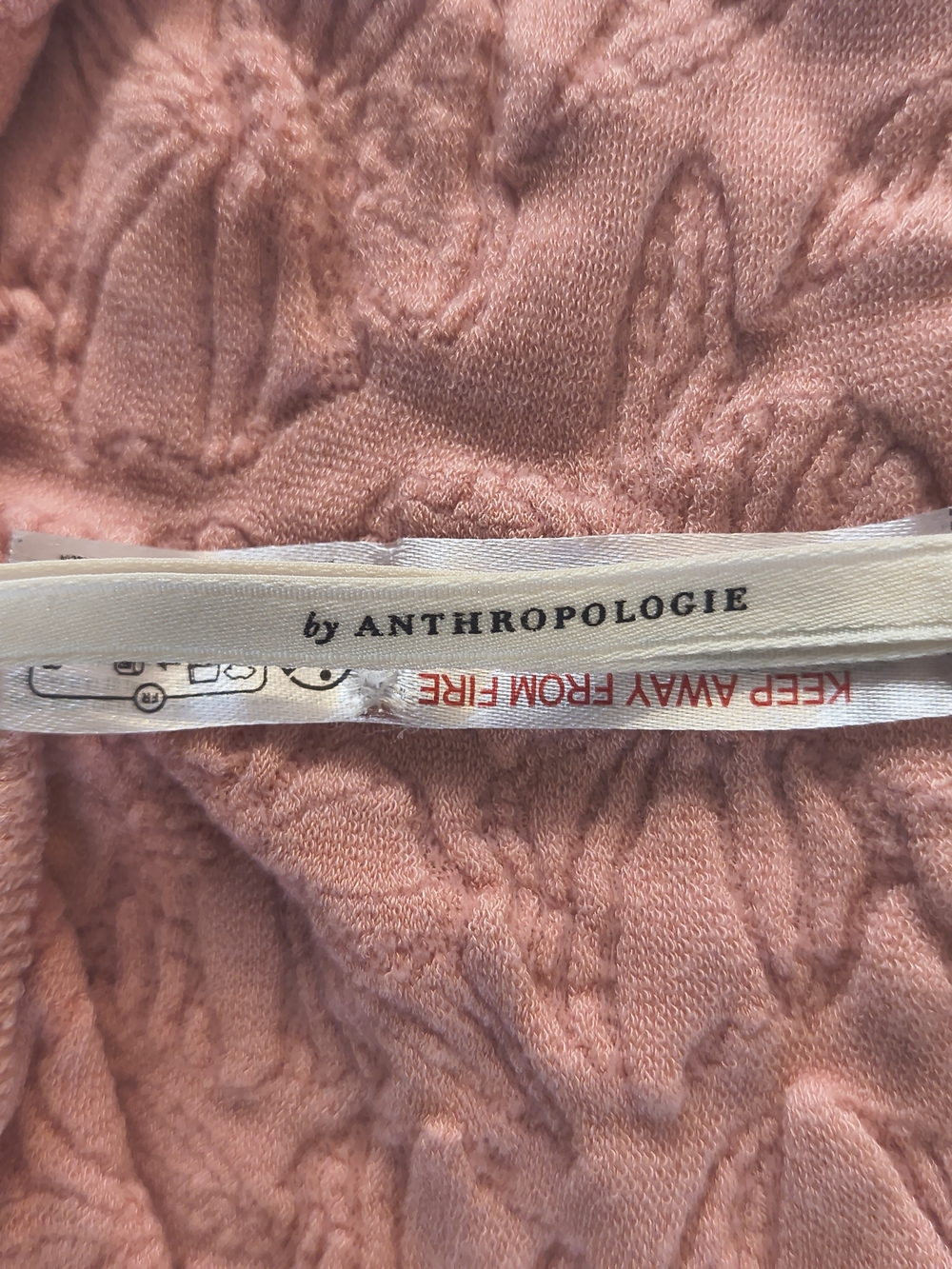By Anthropologie Dusty Pink Textured Floral Tank L/XL - Picture 4 of 6